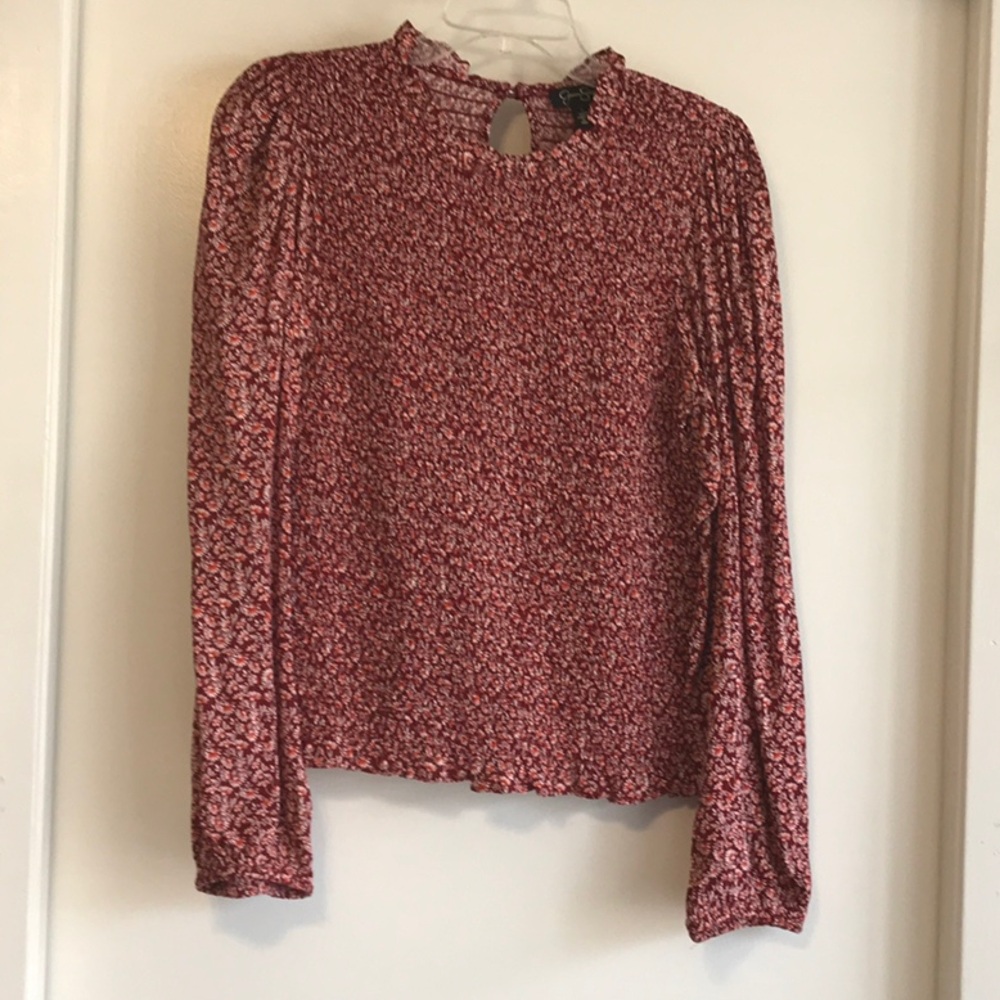 Jessica Simpson Red Puff Sleeve Blouse